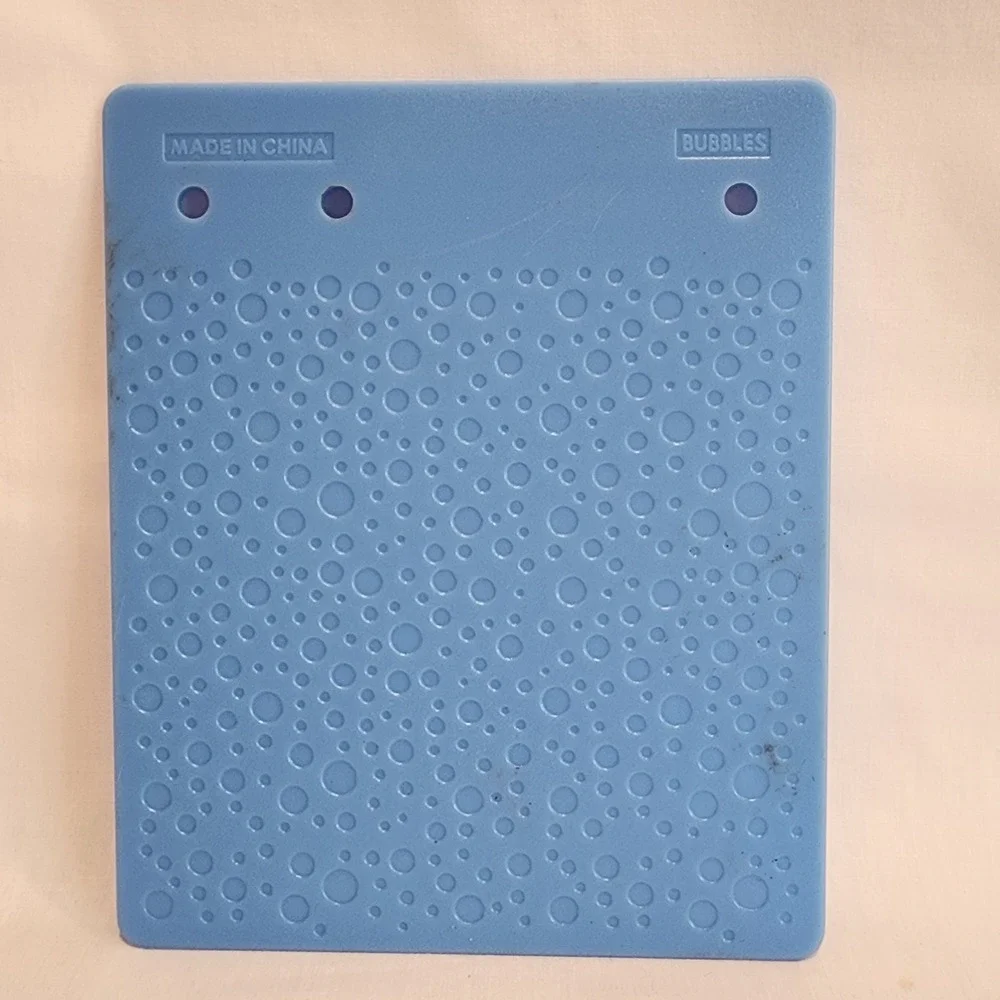 Set 6 Double Sided Fiskars Texture Plates Blue Plastic Embossing Rubbing Tools